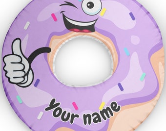 Personalisiertes Donut-Kissen, individuelles Donut-Kissen, lustiges Donut-Kissen, Geschenk für Sie oder Ihn, Donut-Esser, Dunking-Donut-Fan.