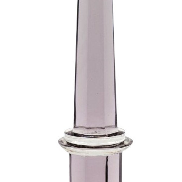 Obelisk/Glass/Mid Century/Paolo Venini/Murano Italy/Modern Art Glass Obelisk, Purple Amethyst and Clear/12" Obelisk/Signed Obelisk