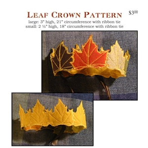 PDF Felt Leaf Crown Pattern Instant Download
