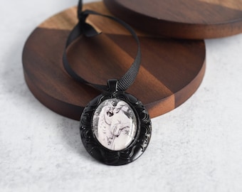 Gothic Angel Black Cameo Christmas Ornament