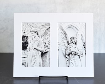 Cemetery Angel Matted Photo Postcards