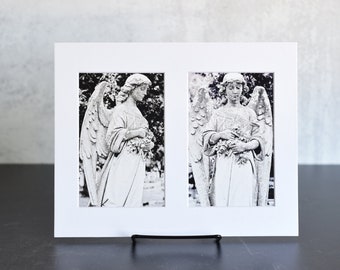 Cemetery Angel Matted Photo Postcards