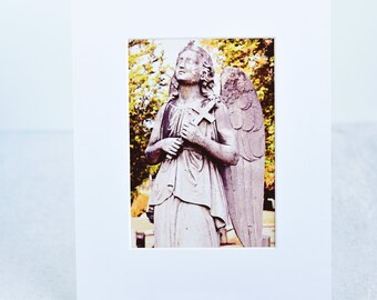 Sleepy Hollow Cemetery Angel Matted Art Print