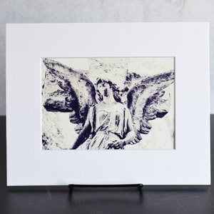 Black and White Cemetery Angel Art Print