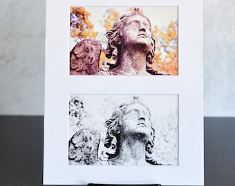 Angel Statue Matted Photo Postcards