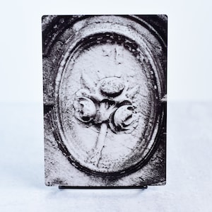Black and White Flower Headstone Metal Print