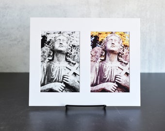 Cemetery Angel Matted Art Postcards