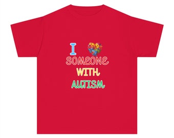 Camiseta juvenil de peso medio para concienciación sobre el autismo