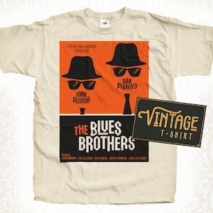 The Blues Brothers V1 TShirt Vintage Natural color Men&#39;s TShirt DTG Digital Print SIZES S M L XL 2XL 3XL 4XL 5XL