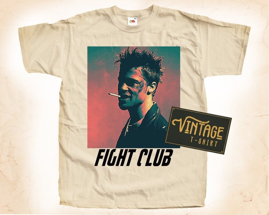 Fight Club V2 Tshirt Vintage Natural Color Men's Tshirt DTG Fight Club V2 Tshirt Vintage Natural Color Men's Tshirt DTG