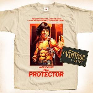 Jackie Chan The Protector V1 TShirt Vintage Natural color Men&#39;s TShirt DTG Digital Print Sizes S M L XL 2XL 3XL 4XL 5XL