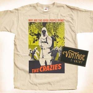 The Crazies TShirt Vintage Natural color Men&#39;s TShirt DTG Digital Print SIZES S M L XL 2XL 3XL 4XL 5XL