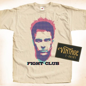 Fight Club V6 TShirt Vintage Natural color Men&#39;s TShirt DTG Digital Print SIZES S M L XL 2XL 3XL 4XL 5XL