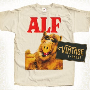 Alf V3 TShirt Vintage Natural color Men&#39;s TShirt DTG Digital Print SIZES S M L XL 2XL 3XL 4XL 5XL