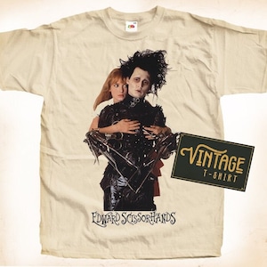 Edward Scissorhands V1 Tshirt Vintage Natural Color Men