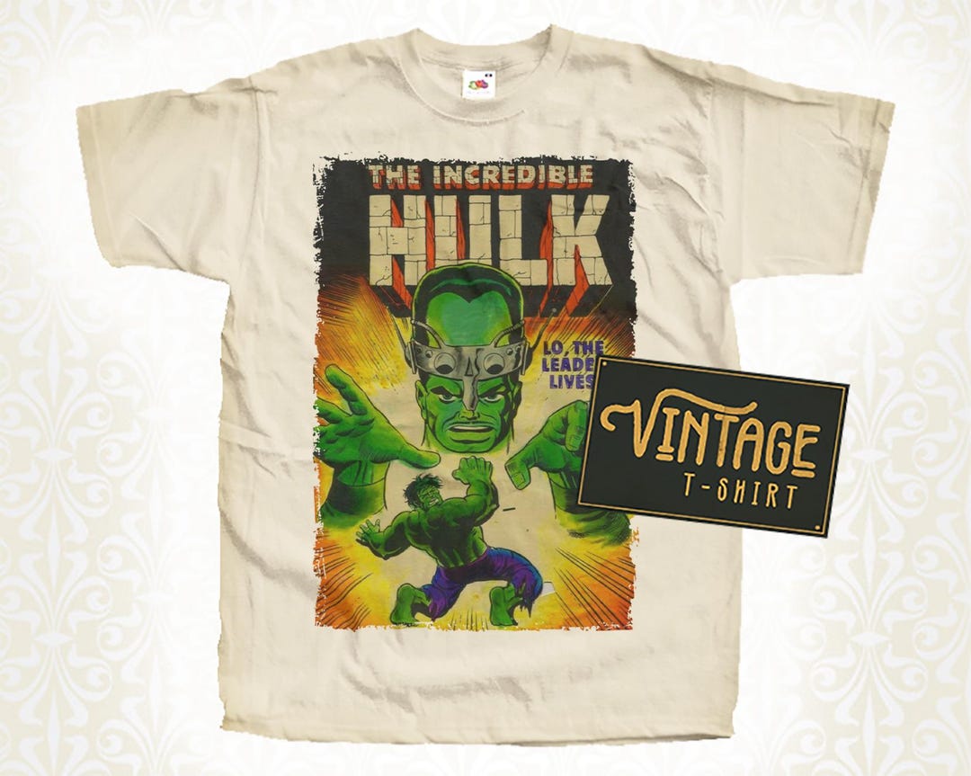 The Incredible Hulk V2 - Tshirt Vintage Natural Color Men's Tshirt DTG ...
