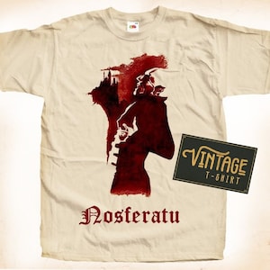 Nosferatu V2 TShirt Vintage Natural color Men&#39;s TShirt DTG Digital Print SIZES S M L XL 2XL 3XL 4XL 5XL