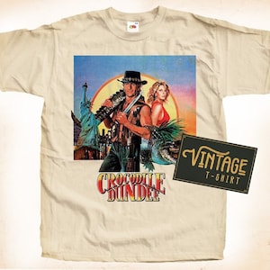 Crocodile Dundee TShirt Vintage Natural color Men&#39;s TShirt DTG Digital Print SIZES S M L XL 2XL 3XL 4XL 5XL