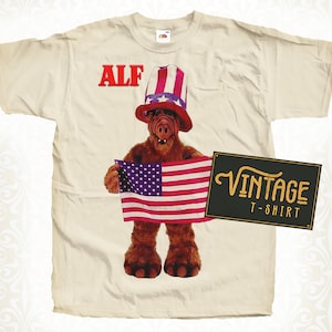 Alf V4 TShirt Vintage Natural color Men&#39;s TShirt DTG Digital Print SIZES S M L XL 2XL 3XL 4XL 5XL