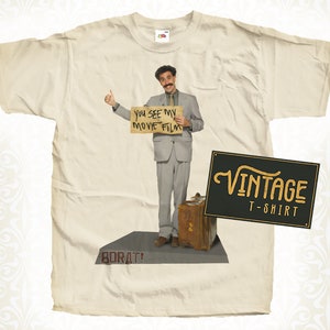Borat V8 TShirt Vintage Natural color Men&#39;s TShirt DTG Digital Print SIZES S M L XL 2XL 3XL 4XL 5XL