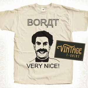 Borat V10 TShirt Vintage Natural color Men&#39;s TShirt DTG Digital Print SIZES S M L XL 2XL 3XL 4XL 5XL