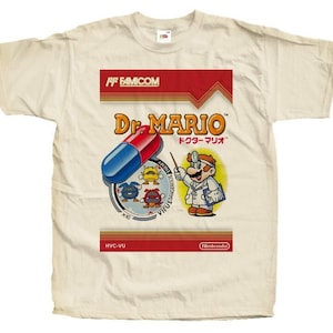 Copertina della scatola del poster del gioco Dr. Mario NES T Shirt Colore naturale, tutte le taglie dalla S alla 5XL in cotone