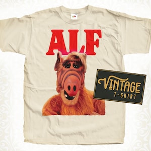 Alf V2 TShirt Vintage Natural color Men&#39;s TShirt DTG Digital Print SIZES S M L XL 2XL 3XL 4XL 5XL