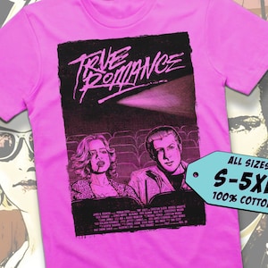 True Romance V4 TShirt Vintage Fuchsia Pink color TShirt DTG Digital Print SIZES S M L XL 2XL 3XL 4XL 5XL