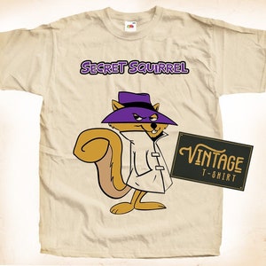 Secret Squirrel V2 TShirt Vintage Natural color Men&#39;s TShirt DTG Digital Print SIZES S M L XL 2XL 3XL 4XL 5XL