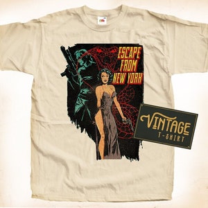 Escape from New York TShirt Vintage Natural color Men&#39;s TShirt DTG Digital Print SIZES S M L XL 2XL 3XL 4XL 5XL