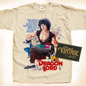 Jackie Chan Dragon Lord V1 TShirt Vintage Natural color Men&#39;s TShirt DTG Digital Print Sizes S M L XL 2XL 3XL 4XL 5XL