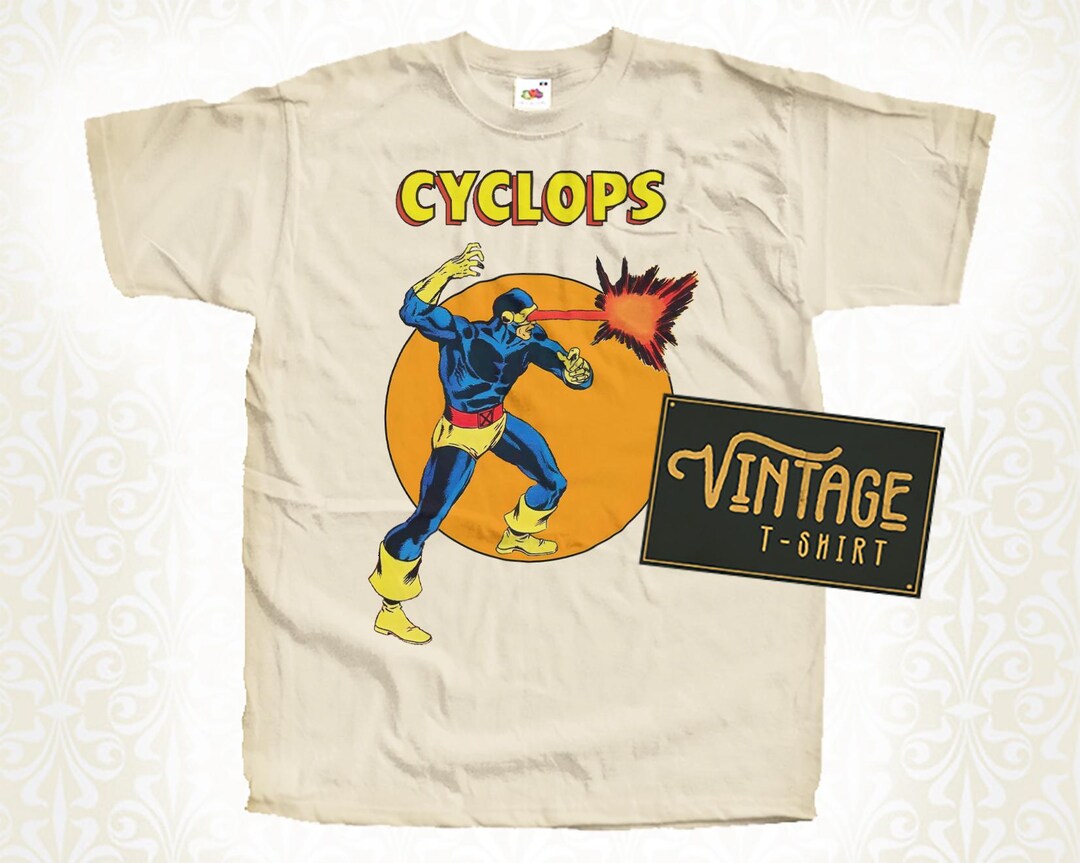 Cyclops V1 - Tshirt Vintage Natural Color Men's Tshirt DTG Digital ...