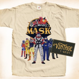 Mask TShirt Vintage Natural color Men&#39;s TShirt DTG Digital Print SIZES S M L XL 2XL 3XL 4XL 5XL