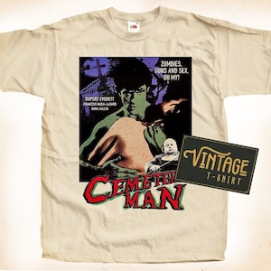 Cementery Man TShirt Vintage Natural color Men&#39;s TShirt DTG Digital Print SIZES S M L XL 2XL 3XL 4XL 5XL