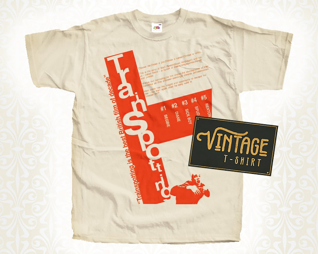 Trainspotting V10 Tshirt Vintage Natural Color Men's Tshirt