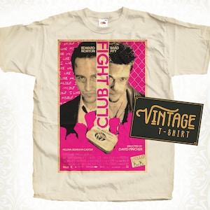 Fight Club V9 TShirt Vintage Natural color Men&#39;s TShirt DTG Digital Print SIZES S M L XL 2XL 3XL 4XL 5XL