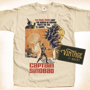 Kapitein Sinbad TShirt Vintage natuurlijke kleur heren TShirt DTG digitale print MATEN S M L XL 2XL 3XL 4XL 5XL