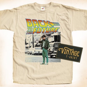 Back to the Future V4 TShirt Vintage Natural color Men&#39;s TShirt DTG Digital Print SIZES S M L XL 2XL 3XL 4XL 5XL