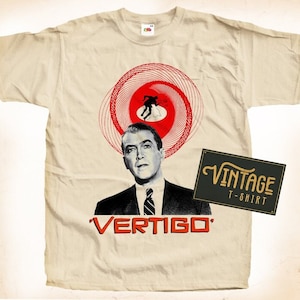 Vertigo TShirt Vintage Natural color Men&#39;s TShirt DTG Digital Print SIZES S M L XL 2XL 3XL 4XL 5XL