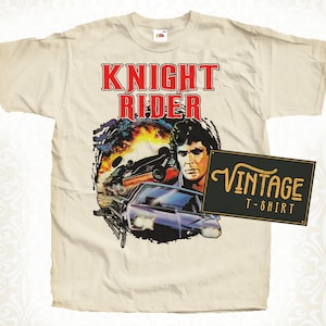 Knight Rider V3 TShirt Vintage Naturfarbe Herren TShirt DTG Digitaldruck GRÖSSEN S M L XL 2XL 3XL 4XL 5XL
