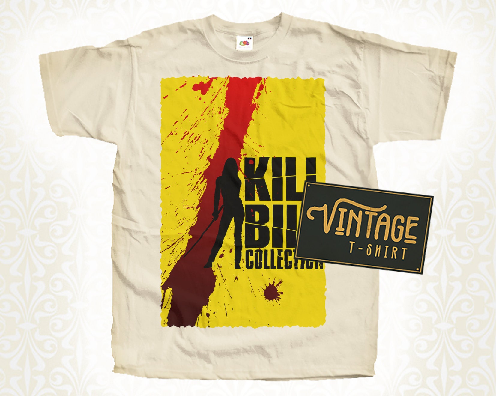 Kill Bill V4 Tshirt Vintage Natural Color Men's Tshirt DTG Digital