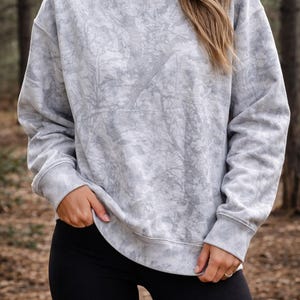 Camo Mock Neck Sweatshirt – Blank for Embroidery or DTF Printing