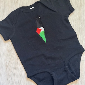 Embroidered Palestine Map Kids Shirt - Free Palestine T-Shirt