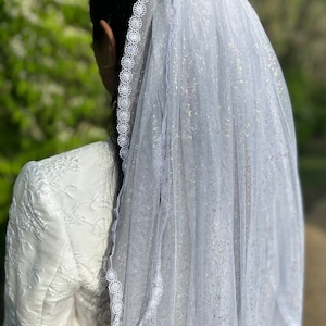 Two-Tiered Shimmering Wedding Veil