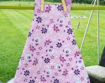 Child's Purple Floral Kitchen And Crafting Apron