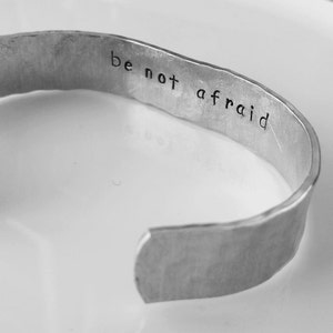 Secret Message Personalized Cuff Bracelet, Handstamped Bracelet, Mother's day gift, affirmation, Custom Jewelry by DreamWillowStudio on Etsy image 5