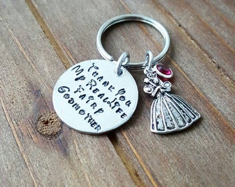 Godmother Baptism Gift Fairy Godmother Godparent Baptism Gift First Communion Personalized Key Chain