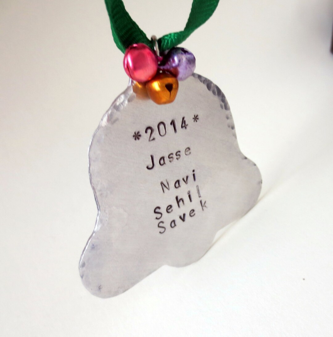 Personalized Bell Christmas Ornament Hand Stamped Christmas - Etsy