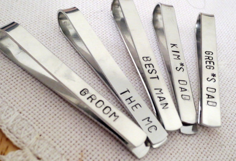 Tie Bars Monogrammed Personalized Gift for Groomsmen Gift, Father, Dad, Groom, Wedding Party, Best Man SALE 15% OFF image 1