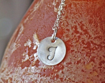 Monogram Sterling Silver Necklace - Bridesmaids Custom Initial Charm Necklace, Personalized, Mothers Necklace, Daughter, Wife Gift